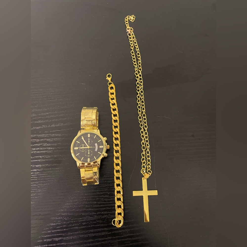 Geneva Watch, Necklace and Bracelet Set